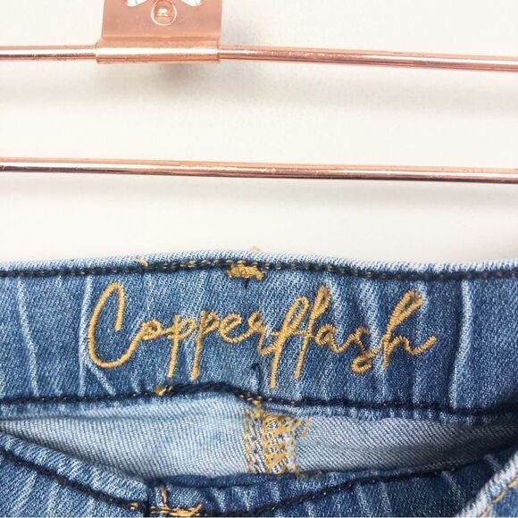 COPPERFLASH | NEW Pull-On Jogger Style Distressed Denim Jeans Women’s Size 14 - Picture 7 of 10